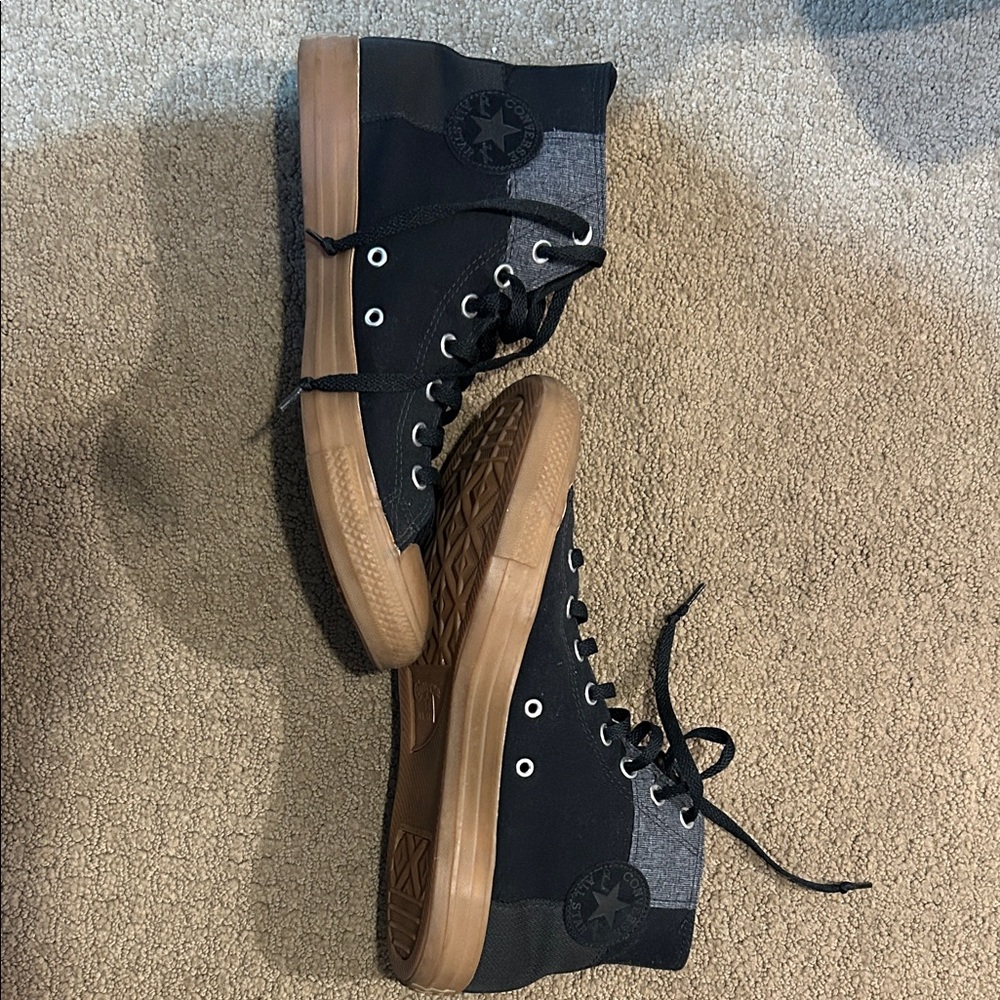 Custom Converse All Star Black and Brown High-Top Sneakers men’s size 10.5